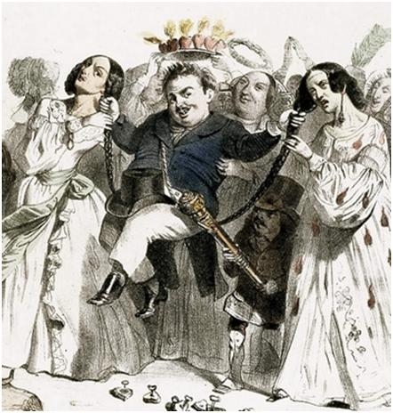 Balzac porté par ses admiratrices, par Grandville.jpg